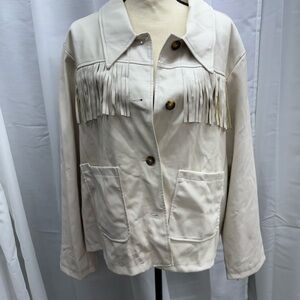 Jacket ivory, size 1X, It has stains